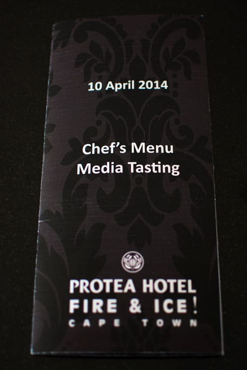 Protea Fire & Ice Chefs Menu Tasting