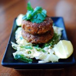 Fishcakes with Cabbage, Green Bean and Feta Salad
