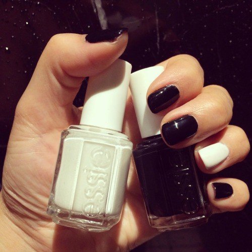 Black & White Mani Essie nail polish