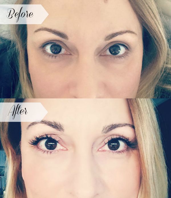 Rouge Day Spa Before and After Eyelash Extensions
