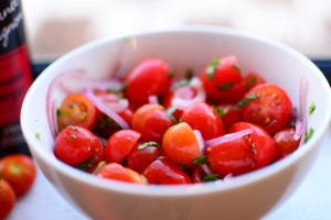 Simple Tomato Salad with Red Onion & Mint