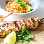 Satay Chicken Skewers with Spicy Noodles