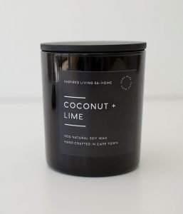 Black Glass Candle - Coconut & Lime