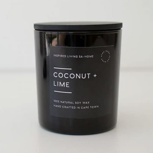 Black Glass Candle - Coconut & Lime