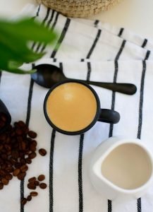 Black ceramic espresso cup
