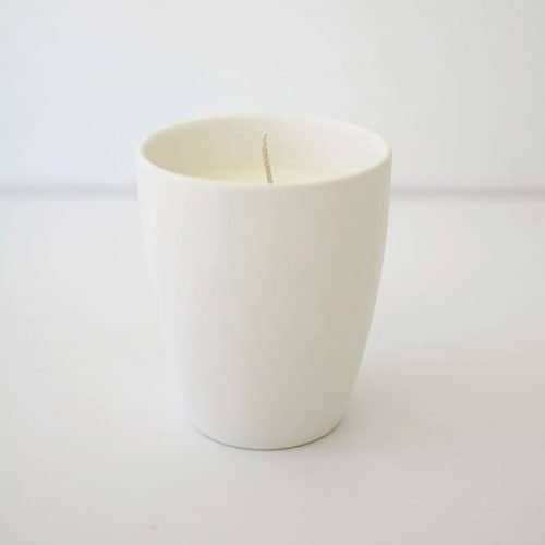 White Ceramic Candle - Large