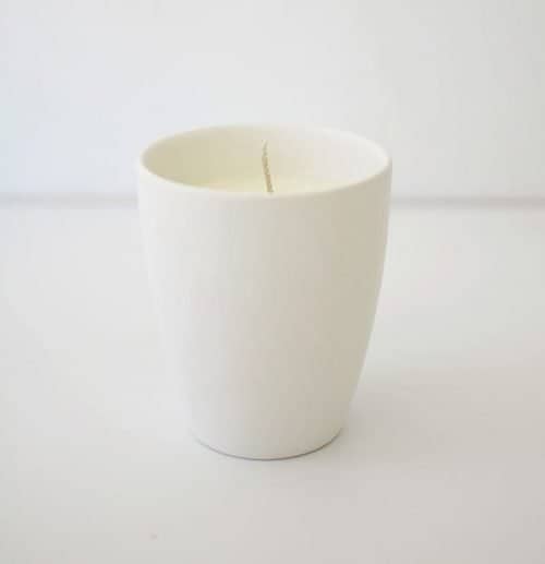 White Ceramic Candle - Large