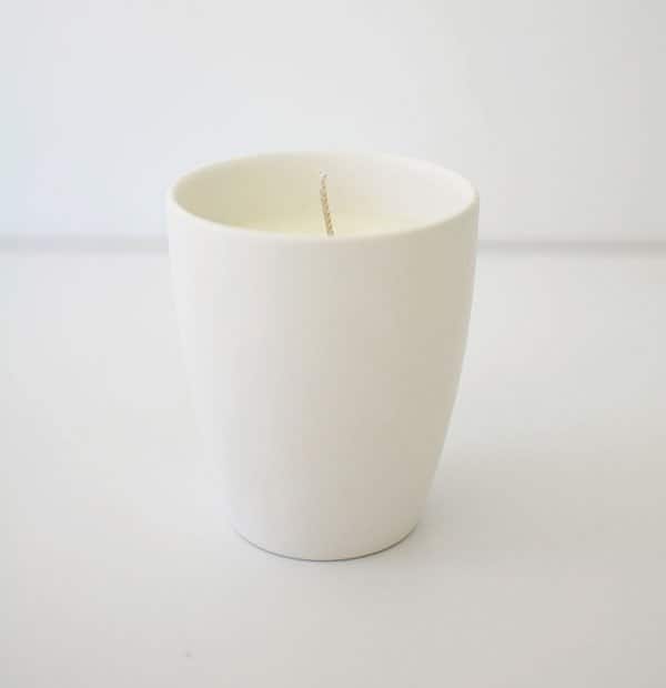 White Ceramic Candle - Large