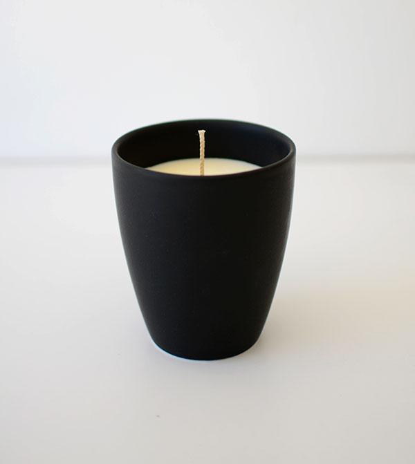Large Ceramic Soy Candle-Matte Black