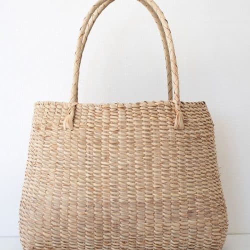 Handwoven Natural Bamboo Picnic Basket