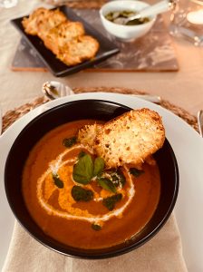 Tomato Soup With Parmesan Toasties